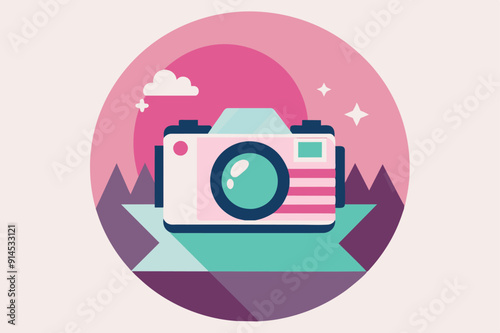 Editable photo gallery title and text with camera icon