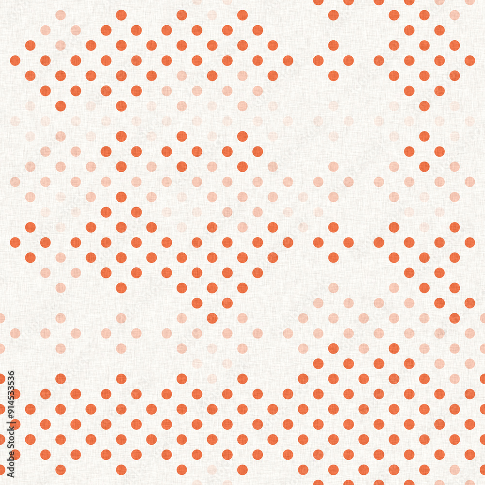 Faded peach fuzz glitch geo washed effect seamless pattern. Orange dye grungy blotched distress abstract background texture repeat. 