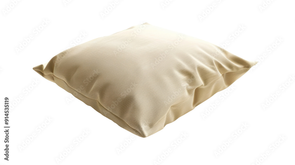 Beige small pillow on transparent background Beige small pillow on transparent background