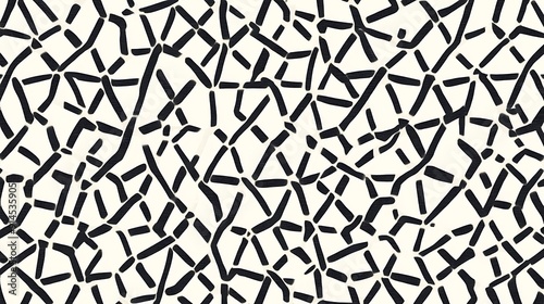 Black geometric pattern on white for stylish handbags