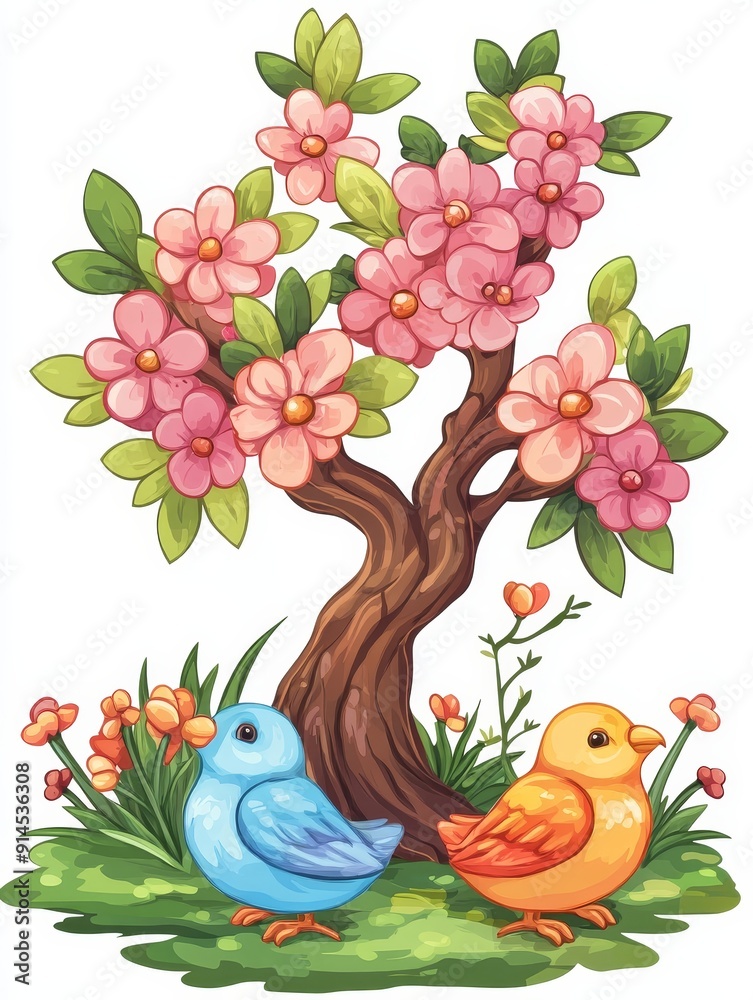 Springtime Under a Blooming Tree Springtime Under a Blooming Tree