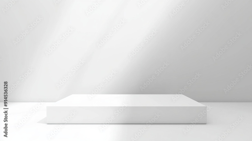 Minimalist white platform with light and shadows. Minimalist white platform with light and shadows.
