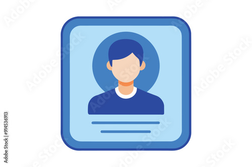 A figure represented in a blue and white square, functioning as an editable name text photo icon for web elements.