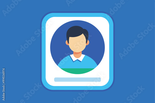 A figure represented in a blue and white circle, functioning as an editable name text photo icon for web elements.