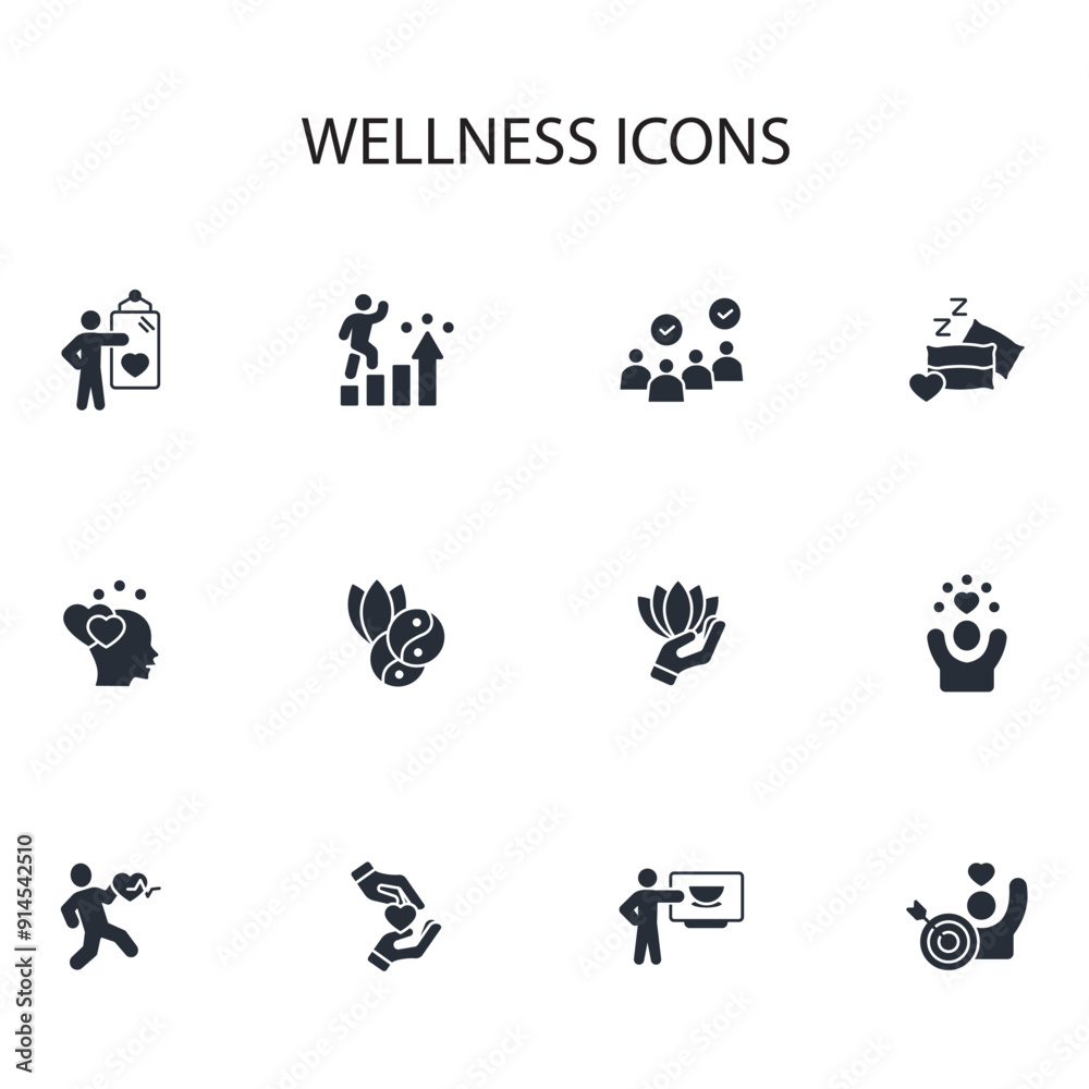 Wellness icon set.vector.Editable stroke.linear style sign for use web design,logo.Symbol illustration. Wellness icon set.vector.Editable stroke.linear style sign for use web design,logo.Symbol illustration.