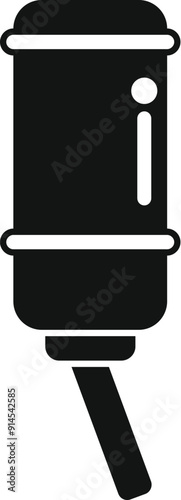 Simple black icon of a water cooler, perfect for representing office hydration and refreshment