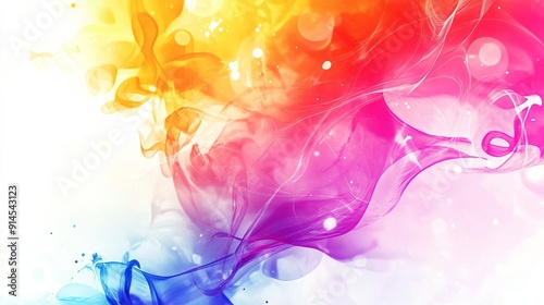 Abstract smoke swirling in vibrant colors and soft focus