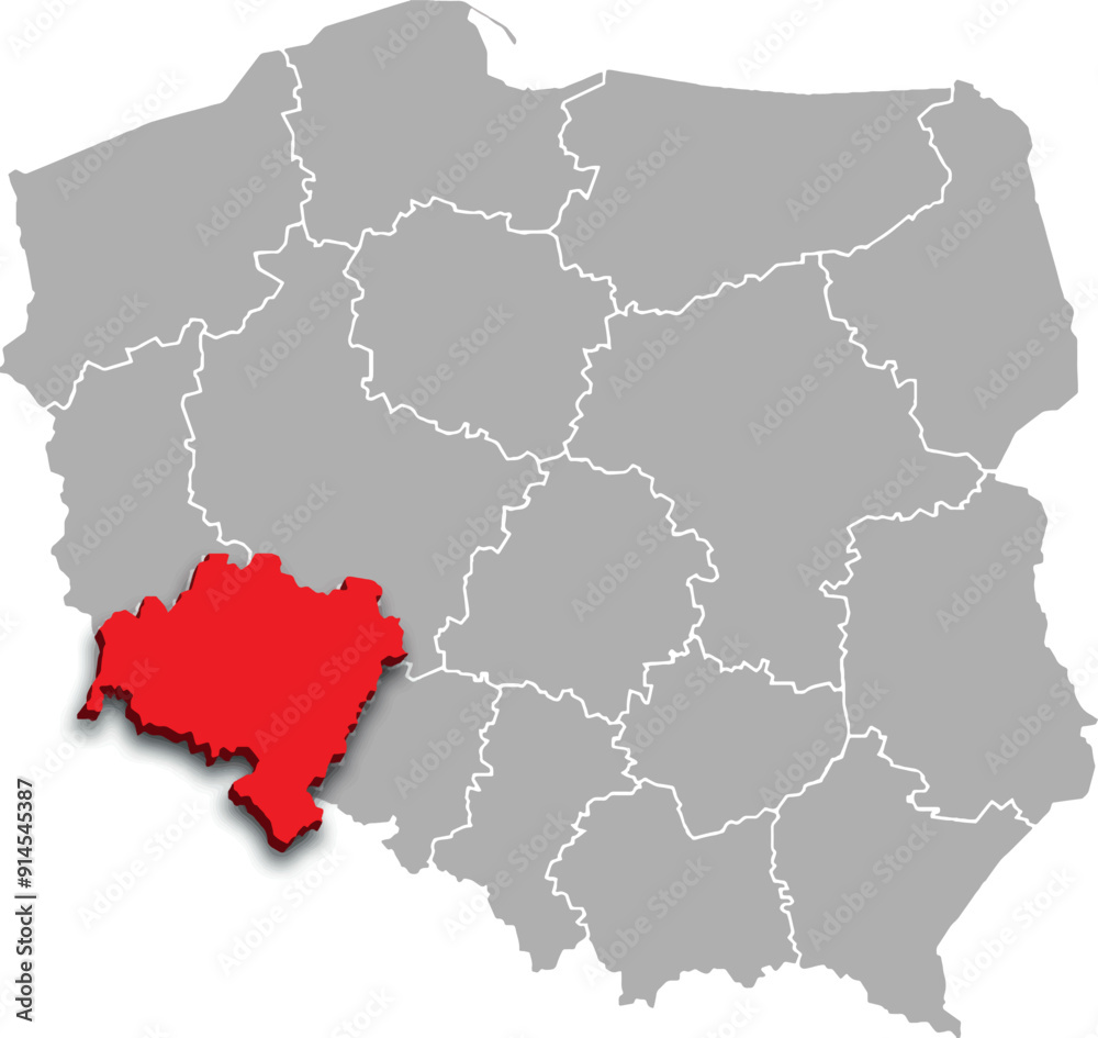 LOWER SILESIAN PROVINCE of POLAND 3d isometric map WITH ADMINISTRATIVE DIVISIONS LOWER SILESIAN PROVINCE of POLAND 3d isometric map WITH ADMINISTRATIVE DIVISIONS