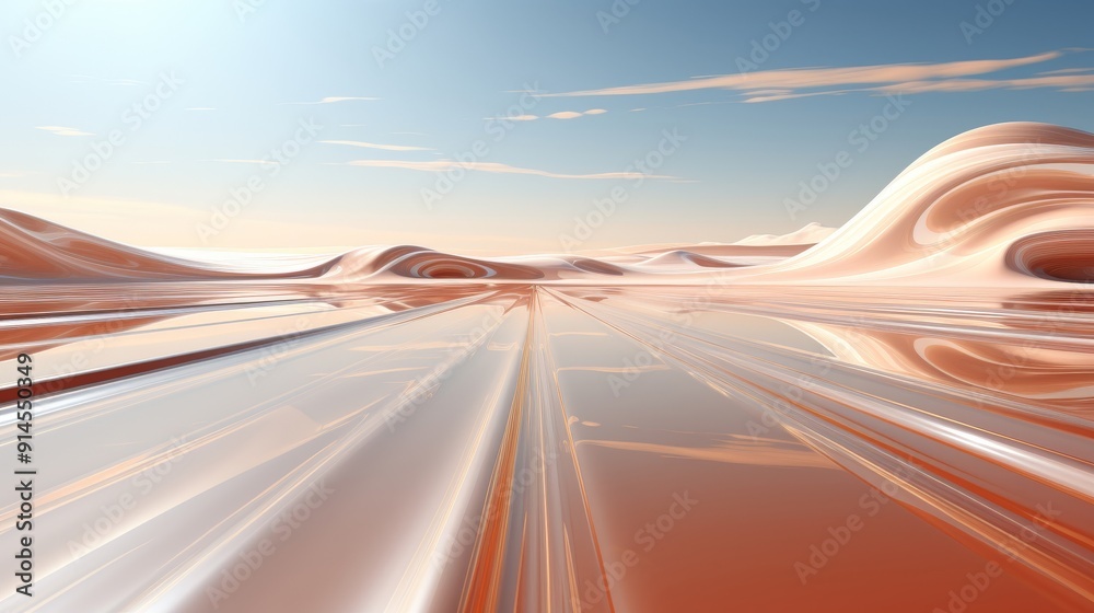 Futuristic landscapes with abstract desert forms and architectural elements. Futuristic landscapes with abstract desert forms and architectural elements.