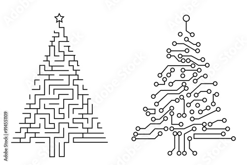 Christmas maze and circuit tree