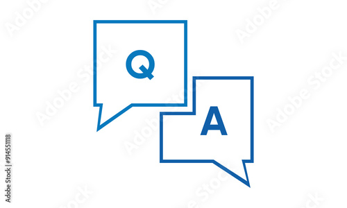 simple illustration of question and answer icons. set of flat question and answer icons