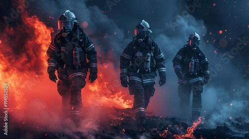 firefighter in the city working with uniform illustration 