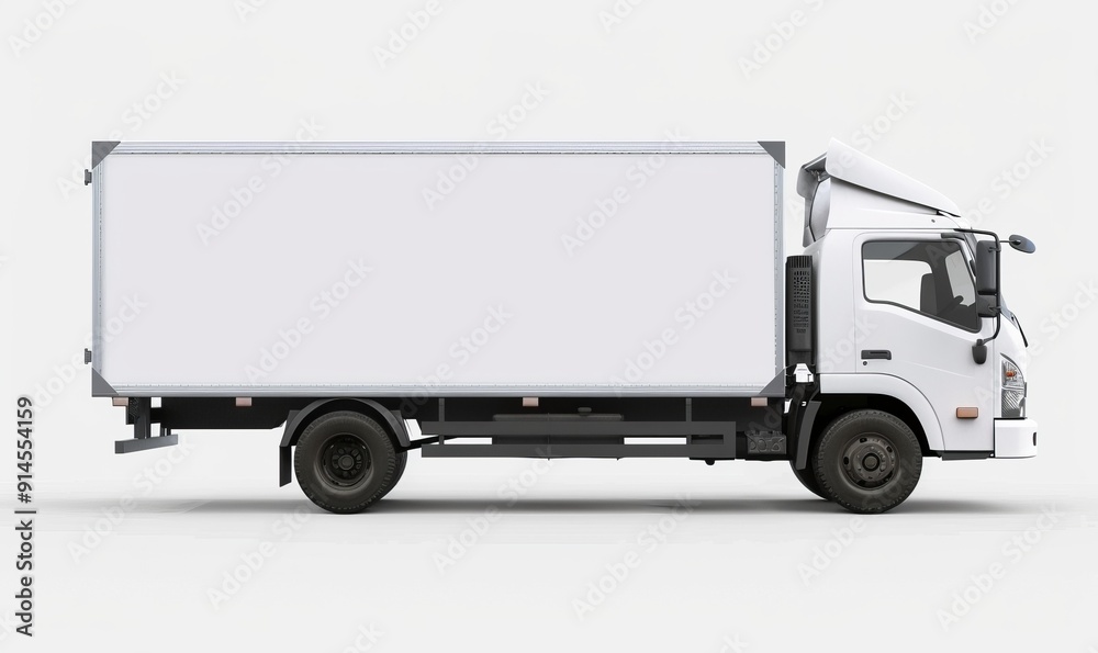 Delivery truck billboard mockup, transparent design Delivery truck billboard mockup, transparent design