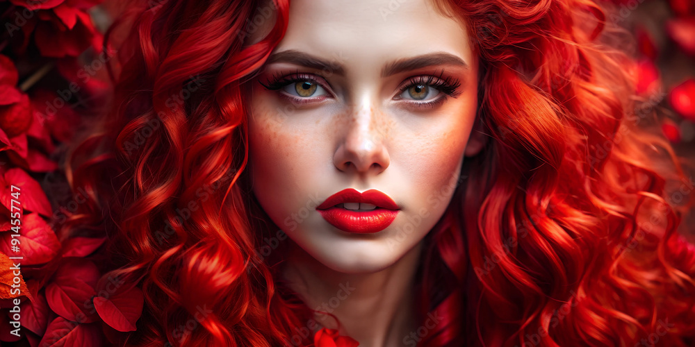 portrait of beautiful young woman with red hair portrait of beautiful young woman with red hair