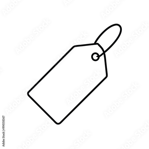 a price tag line art vector art illustration, isolated white background