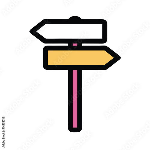 a sigh post icon vector art illustration 