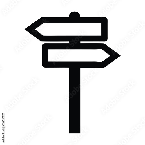 a sigh post icon vector art illustration 