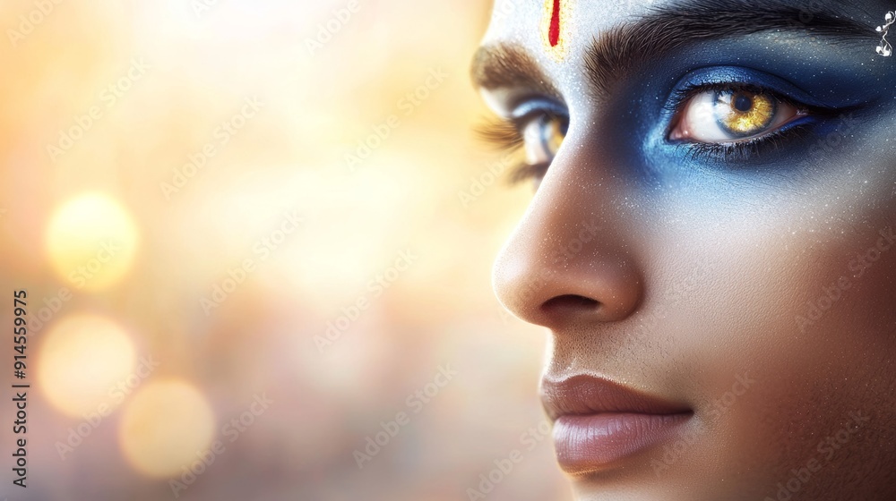 a woman with a blue face and a red nose a woman with a blue face and a red nose