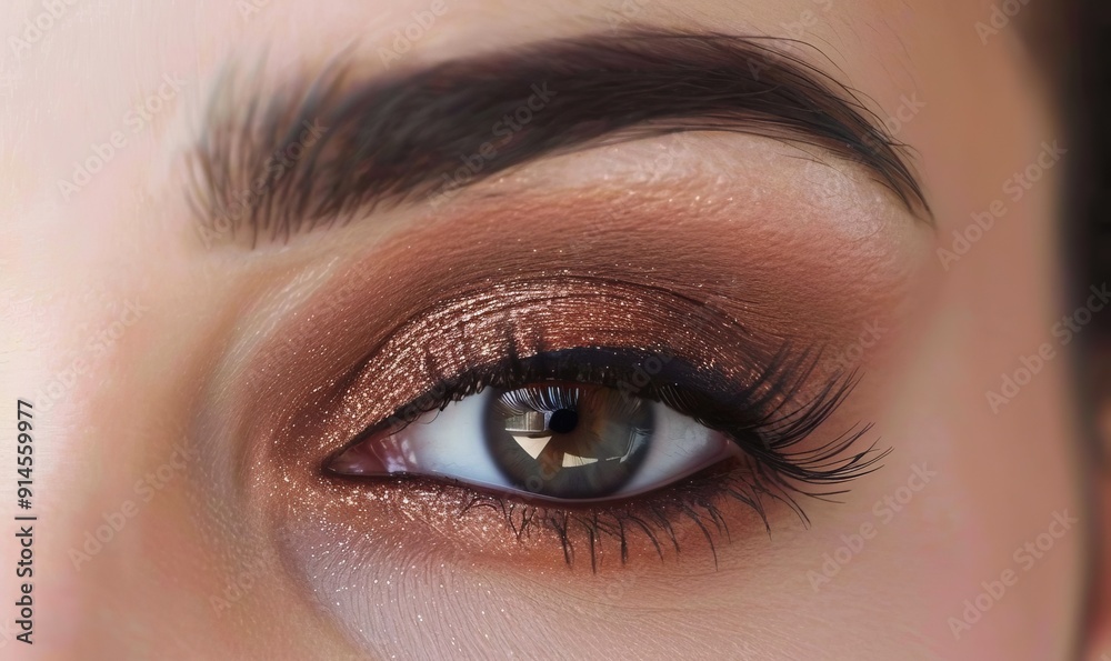 Obraz premium Brown eye shadow makeup