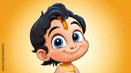 a cartoon character of a little girl with a smile photo