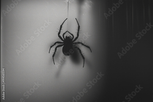 Spider Shadow Halloween background. Spooky horror background.