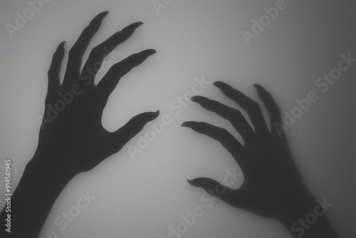Halloween spooky hands with sharp claws. Halloween background.