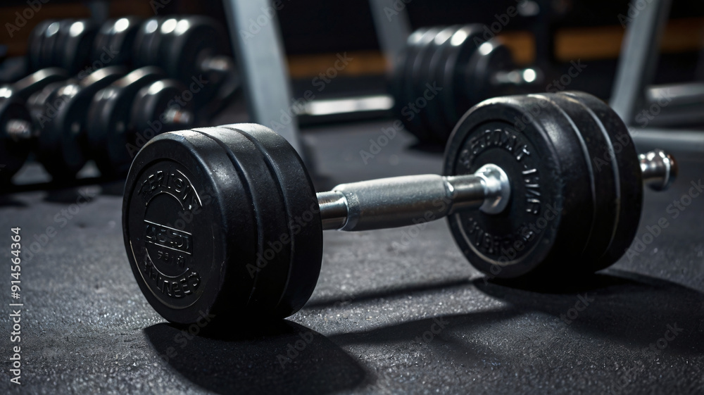 black dumbbells on a gym floor black dumbbells on a gym floor