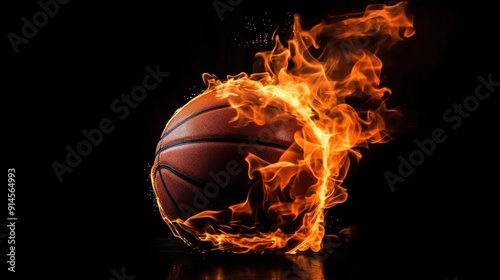 Basketball on Fire photo