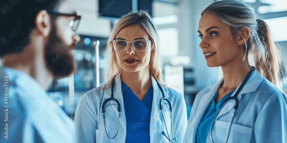 Collaboration of medical professionals in doctor coat Collaboration of medical professionals in doctor coat