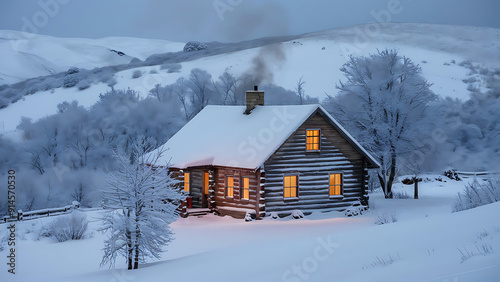 Stunning Winter Sunset with Snowy Landscapes and Seasonal Beauty