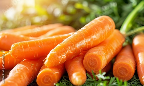 Tasty ripe juicy carrots as background, closeup