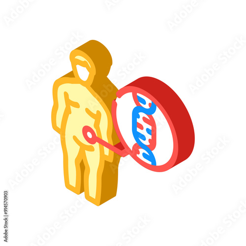 genetic predisposition obesity overweight isometric icon vector. genetic predisposition obesity overweight sign. isolated symbol illustration