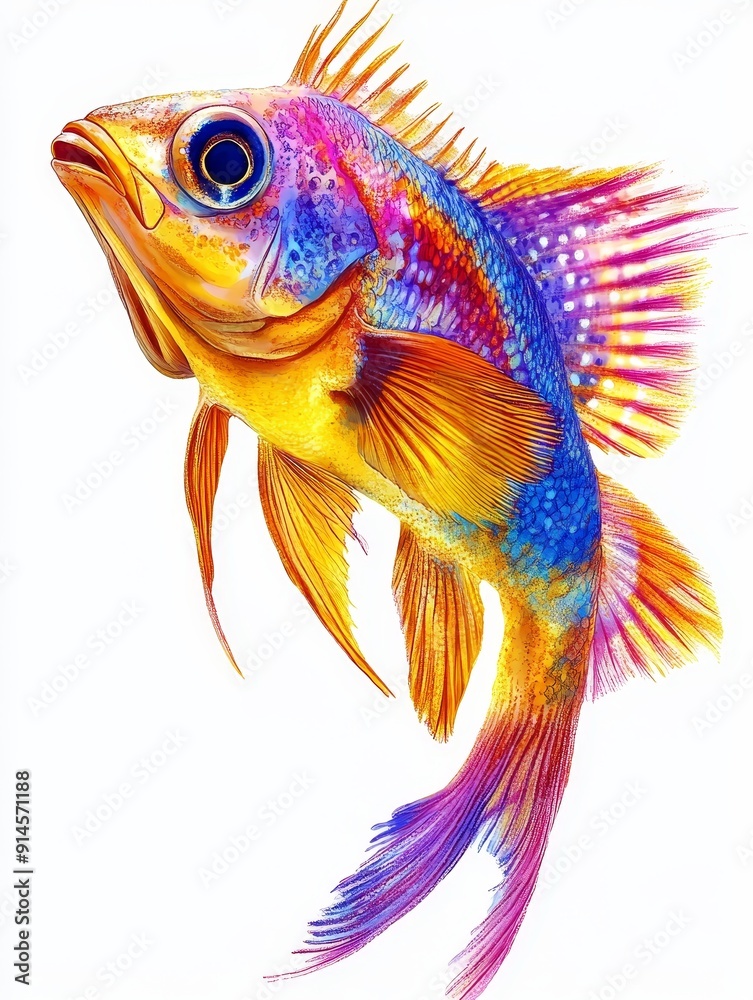 Vibrant Fish with Colorful Scales Vibrant Fish with Colorful Scales