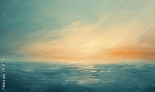 Serene oil abstract with soft gradients and subtle textures, soothing wall art