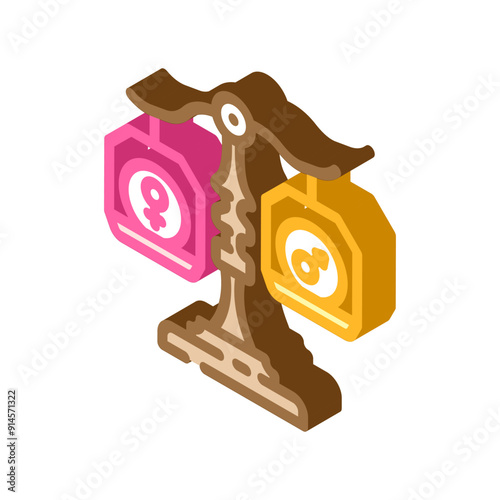hormonal imbalance obesity overweight isometric icon vector. hormonal imbalance obesity overweight sign. isolated symbol illustration