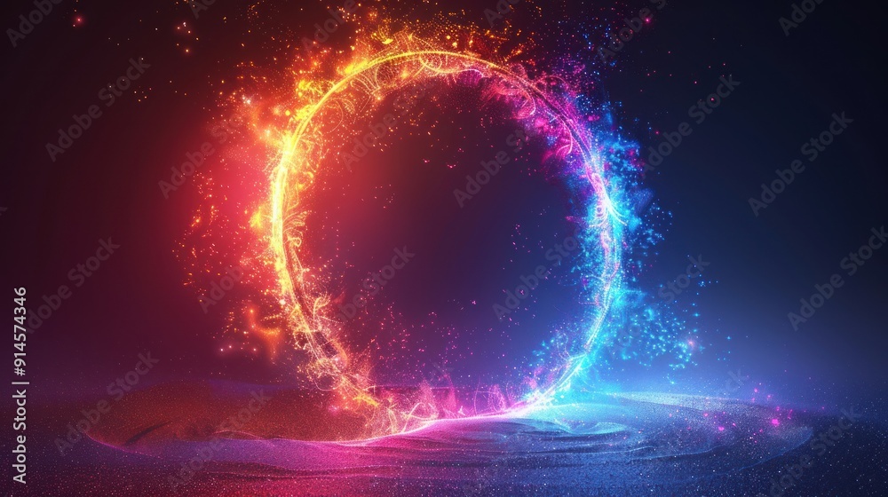 Abstract Neon Light Circle Abstract Neon Light Circle