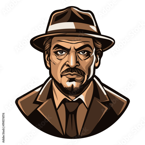 vintage logo with a portrait of the gangster leader1