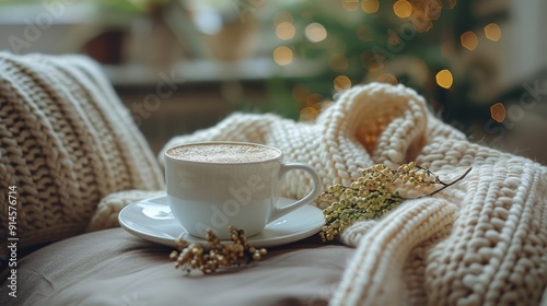 A Cup of Coffee and a Book on a Couch