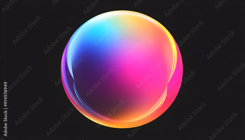 Colorful Gradient Sphere Illustration on Black Background Colorful Gradient Sphere Illustration on Black Background
