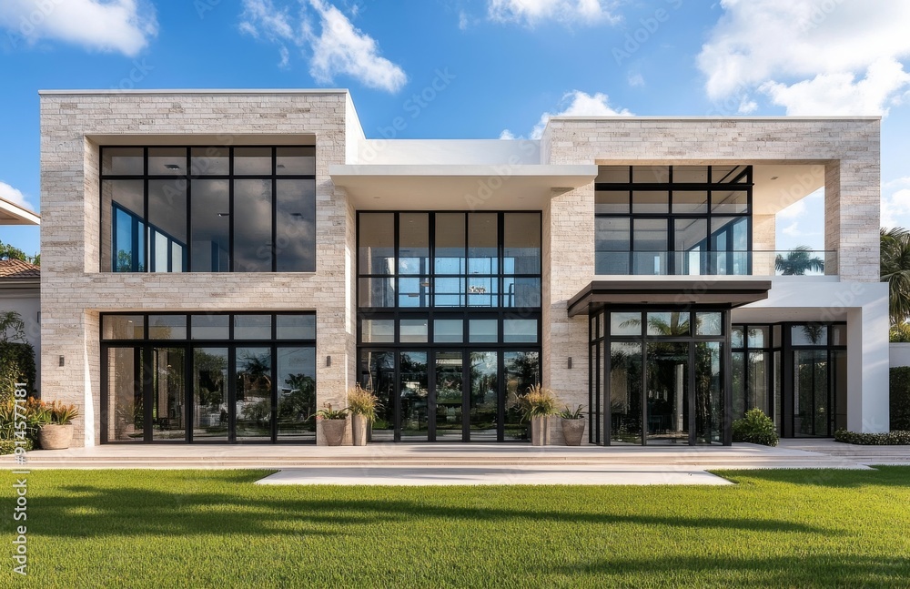 Modern style luxurious new construction house.
Modern style luxurious new construction house.