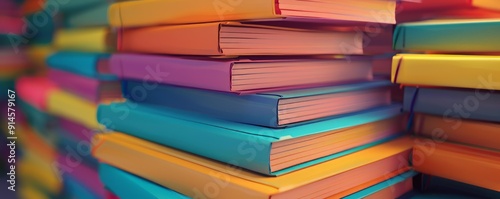 Wallpaper Mural Stack of colorful notebooks, 4K hyperrealistic photo Torontodigital.ca