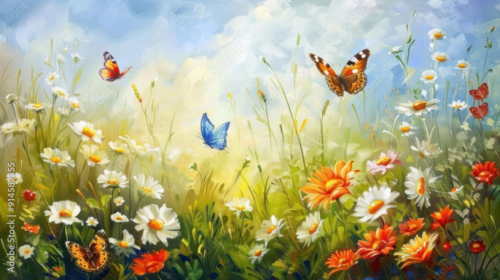 Capture the Beauty of Nature with Ethereal Butterflies in a Summer Meadow Capture the Beauty of Nature with Ethereal Butterflies in a Summer Meadow