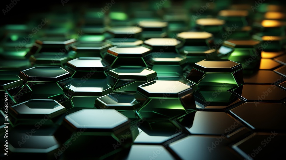 Fototapeta premium Abstract geometric green neon backgrounds.