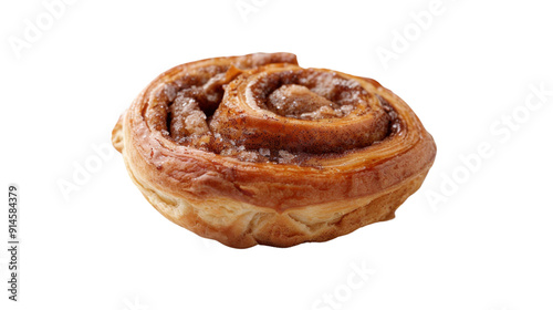 Cinnamon roll on transparent background