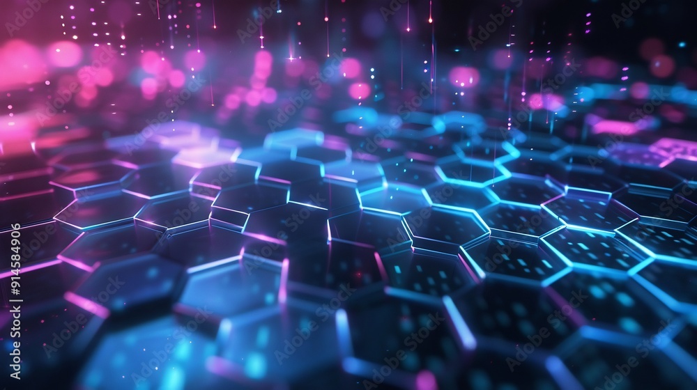 An intricate 3D background with layered hexagonal patterns, glowing edges and soft neon lights, a blend of dark and bright colors, an energetic and vibrant feel, 3D rendering, created using Cinema 4D
An intricate 3D background with layered hexagonal patterns, glowing edges and soft neon lights, a blend of dark and bright colors, an energetic and vibrant feel, 3D rendering, created using Cinema 4D