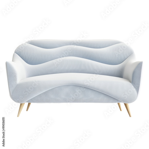 Modern sofa with stylized wave upholstery