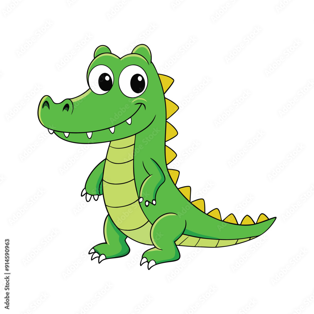 Fototapeta premium Adorable Cartoon Crocodile Illustration for Kids