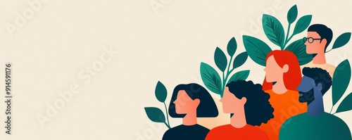 Social connections, balanced lifestyle benefits, flat design illustration