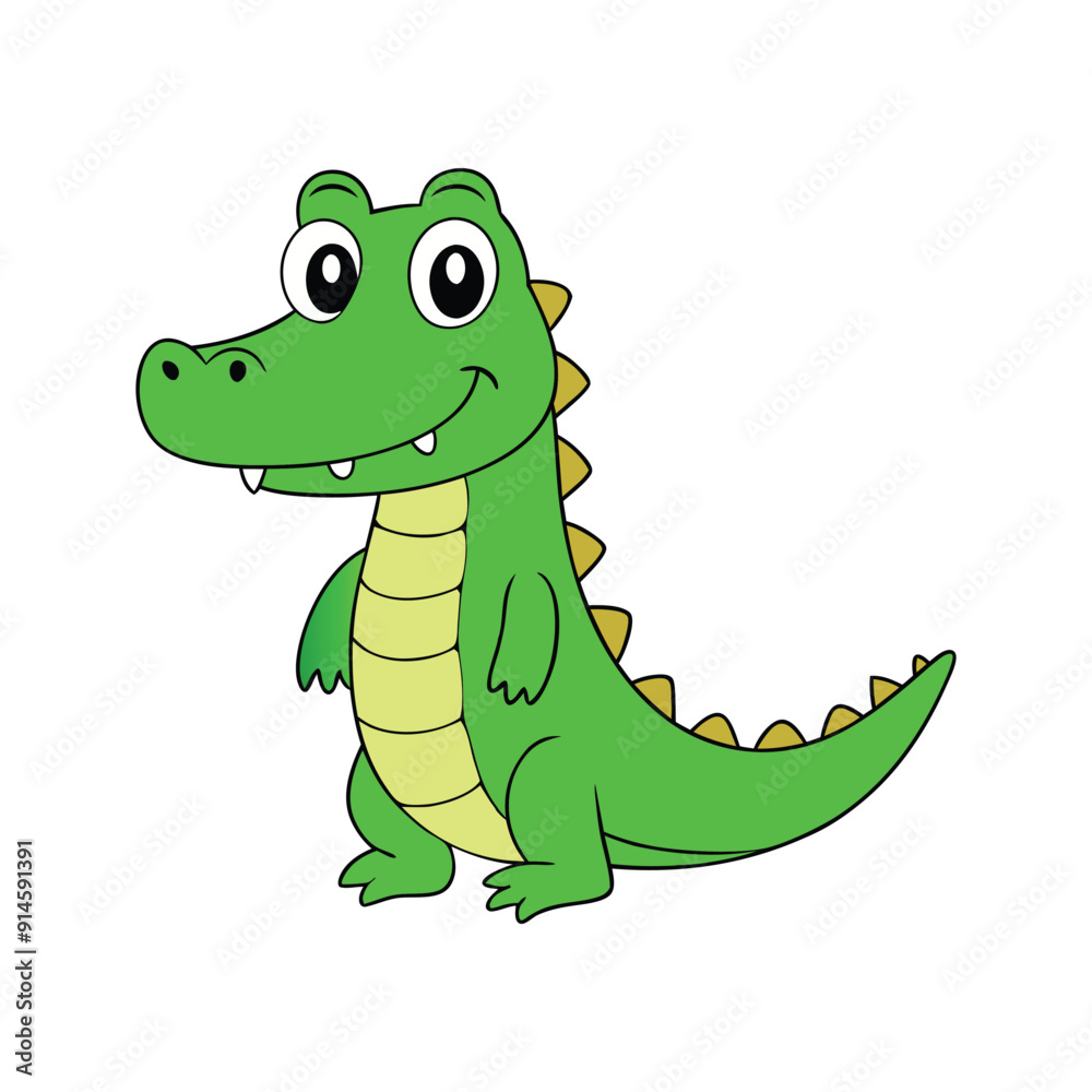 Obraz premium Adorable Cartoon Crocodile Illustration for Kids