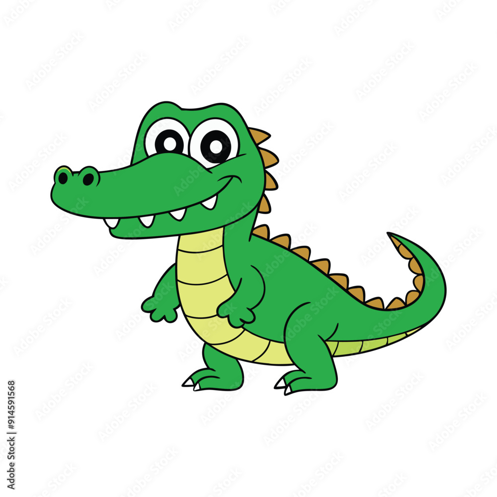 Adorable Cartoon Crocodile Illustration for Kids Adorable Cartoon Crocodile Illustration for Kids